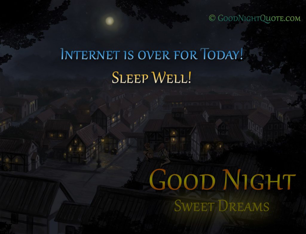 Funny Humor - Good Night Quote - Internet is over Sleep Well
