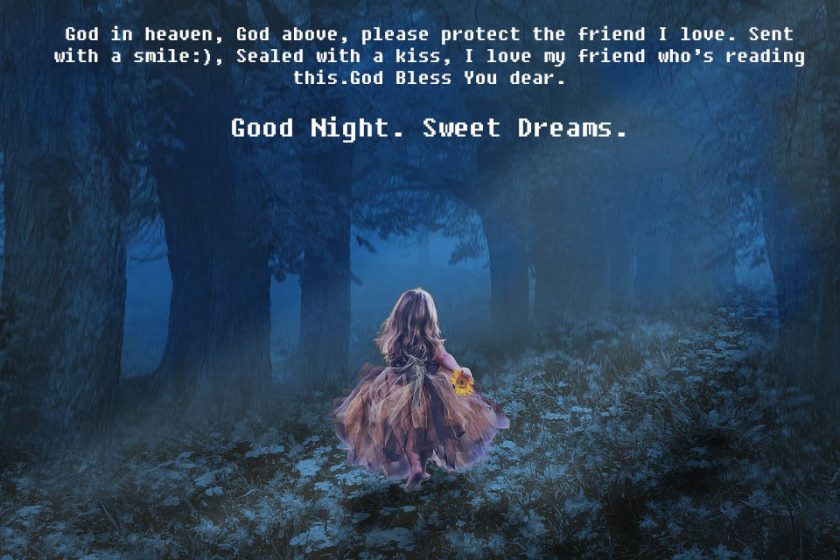 Praying god for lovely friend - Good Night Wishes