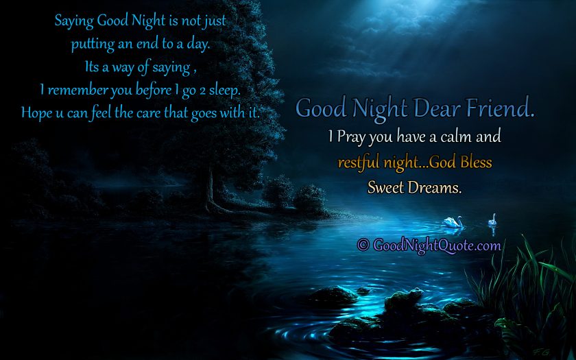 Good Night Messages For Friends - Quote for remembering your friend to think of you.