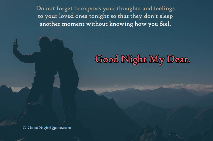 Cute Good Night quotes - Good Night My Dear - Love Couple Quote